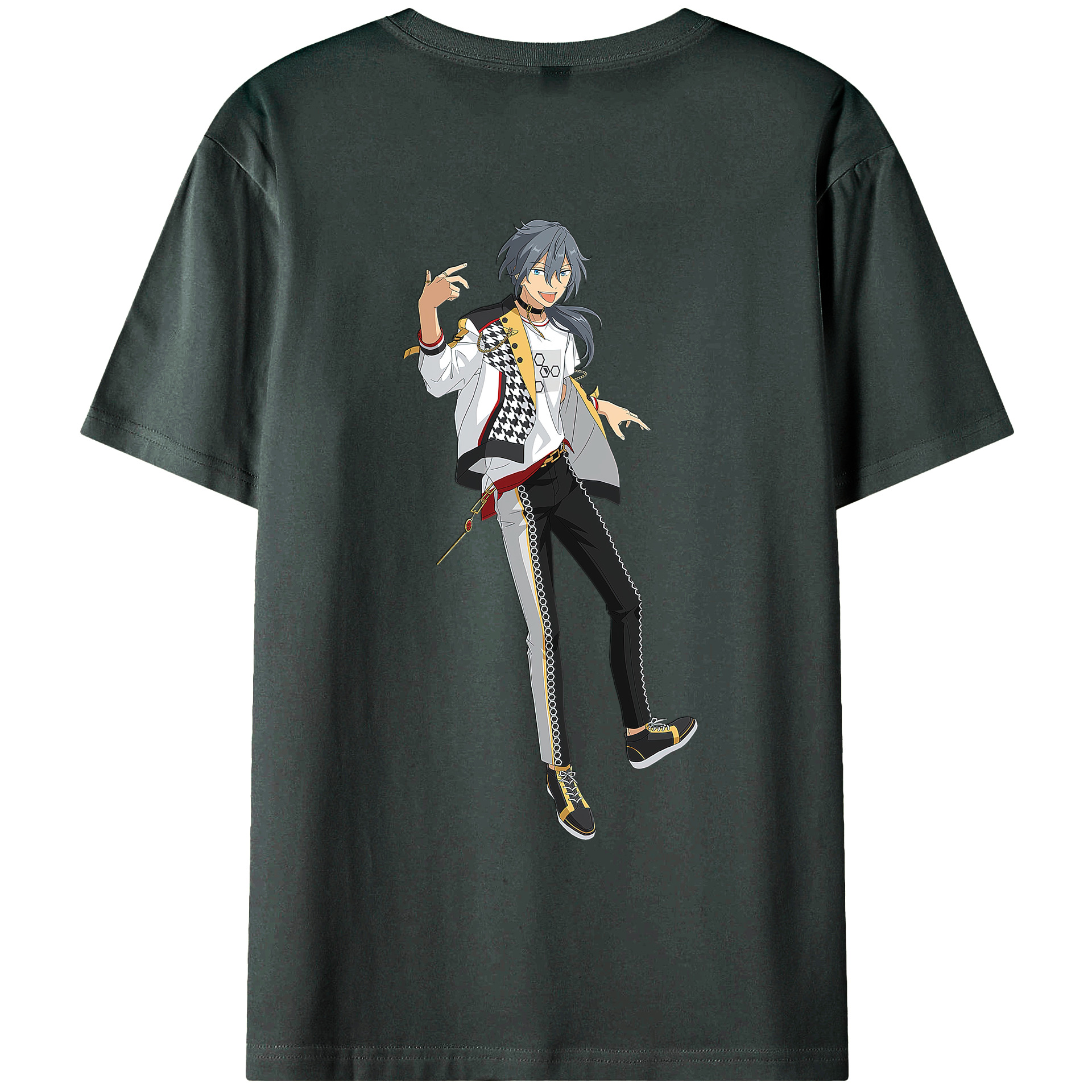（画像用） あんさんぶるスターズ! Ensemble Stars 綿100％ メンズ半袖Tシャツ（バックプリント） 通気性